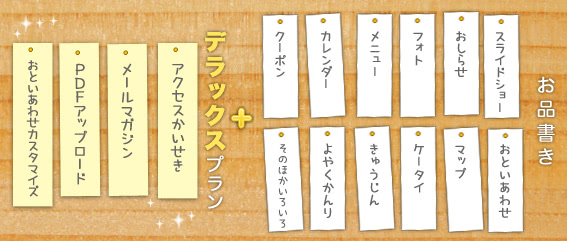 グーペのサービスのお品書き